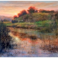 Tahir Bilal Ummi, 36 x 36 Inch, Oil on Canvas, Landscape Painting, AC-TBL-144